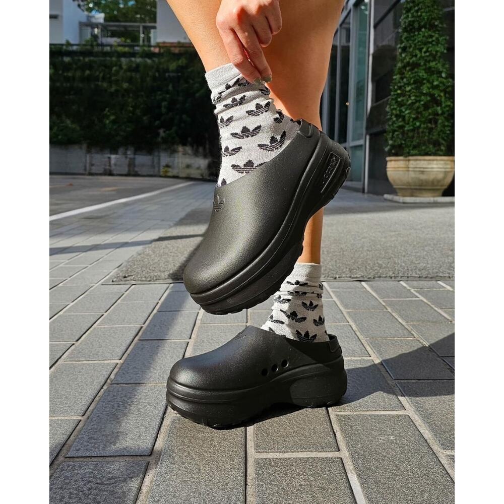 ADIDAS Stan Smith Adifom Mules in Black Womens 9 Chunky Platform Slip-On Shoes - Picture 2 of 7